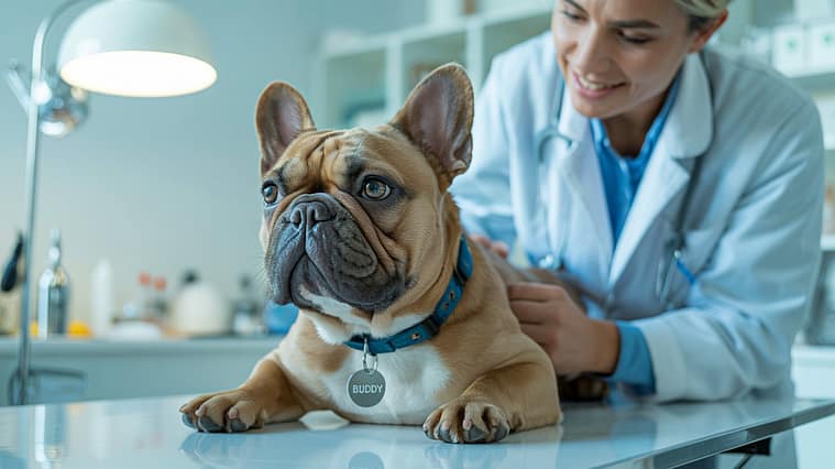 French Bulldog (Netch) at the vet – dog insurance cost example