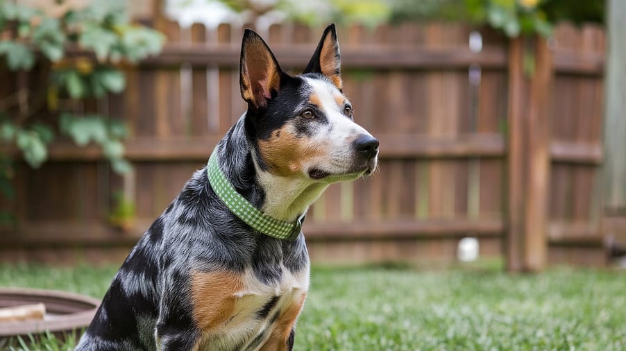 intelligent herding Cattle Dog attentively listening to commands.